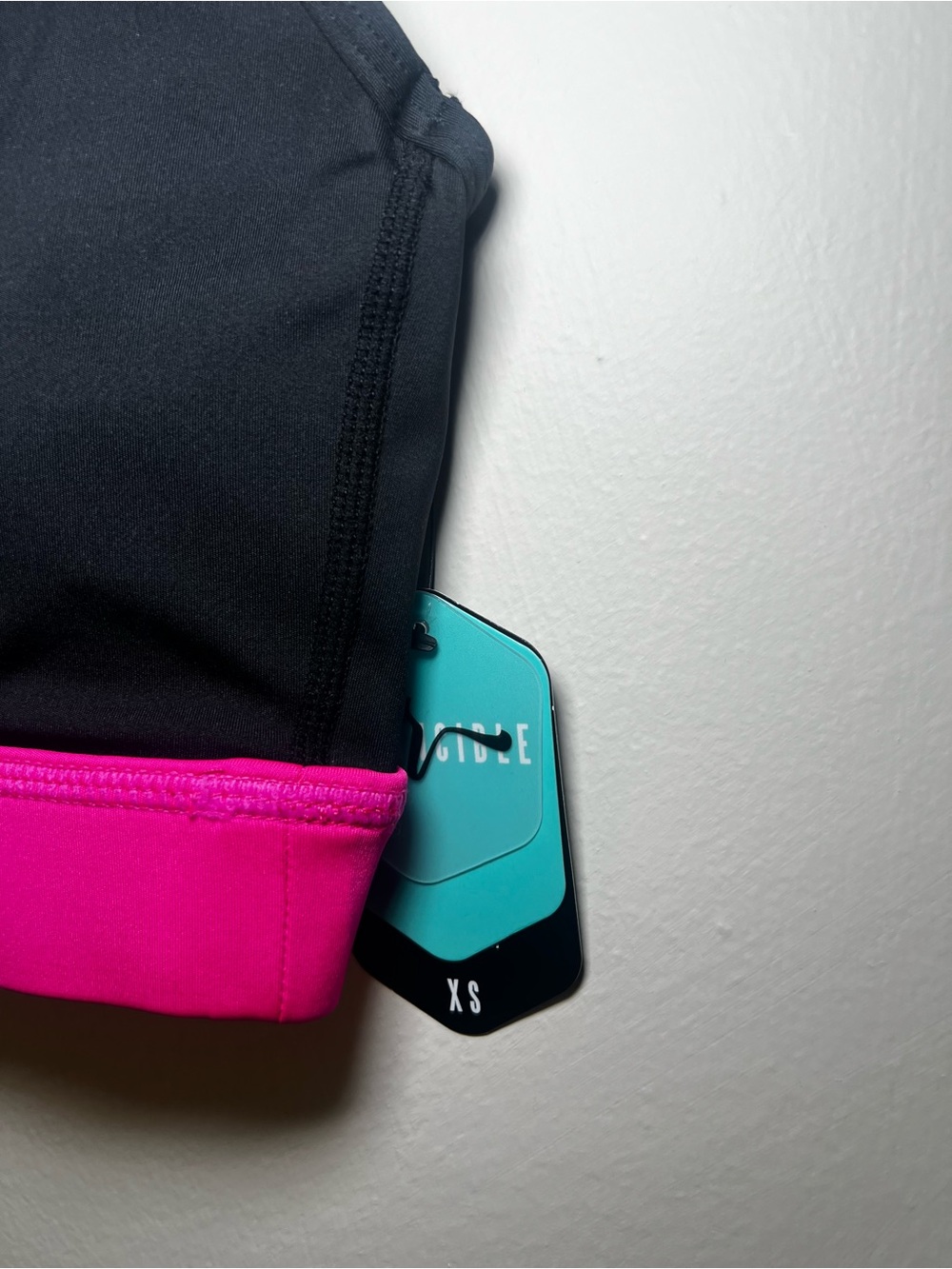 LuLaRoe Black Sports Bra with Hot Pink Band - Picture 2 of 4